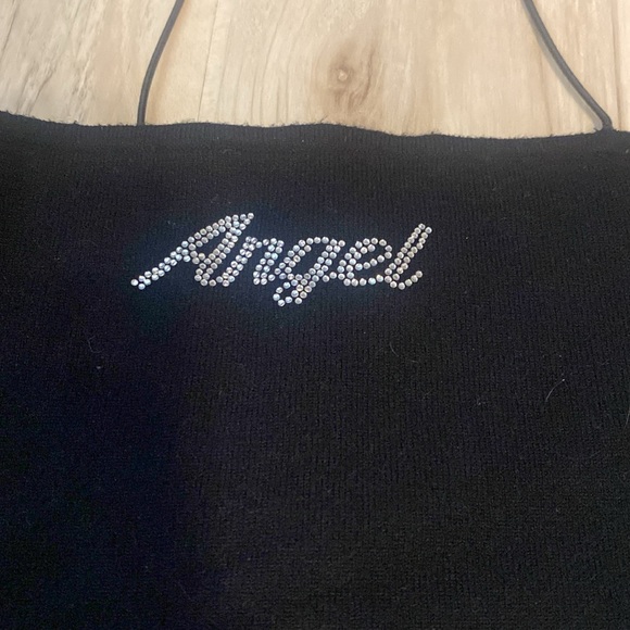 KENDALL & KYLIE | Black Rhinestone Angel Tank Top - Picture 2 of 5
